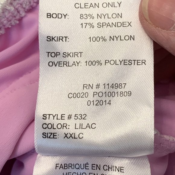 Revolution Dance Costume Girls Sz XXLC Lilac Purple DRESS Shimmer Stretch Tull - Picture 8 of 11